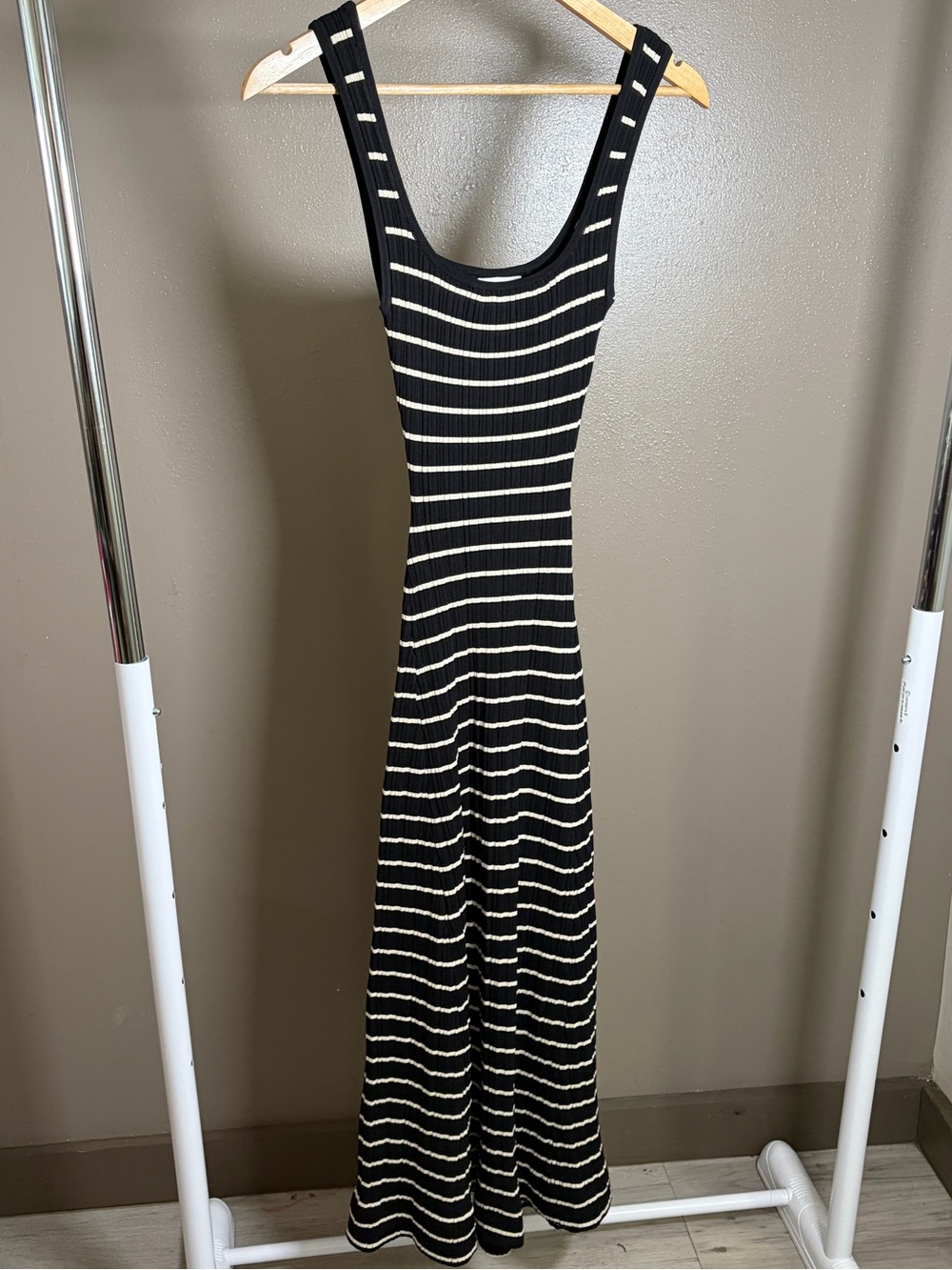 DISSH Billie Stripe Midi Dress - Black & White - Size XS